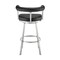 Armen Living Nolagam Swivel Counter Stool in Brushed Stainless Steel with Black Faux Leather 840254335608 - alternate 7